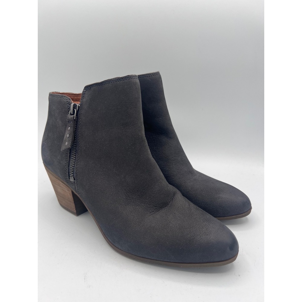 Frye Judith Double Zip Ankle Boots Leather Gray Women's Sz 8 Heeled Boho Western